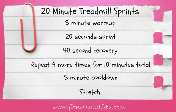 20 minute treadmill sprints