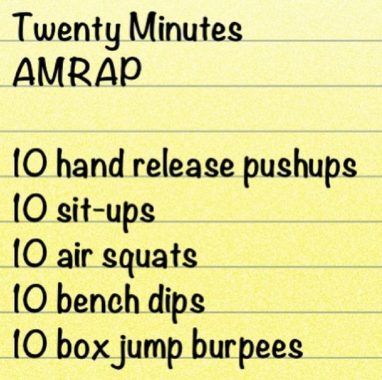20 minute AMRAP workout