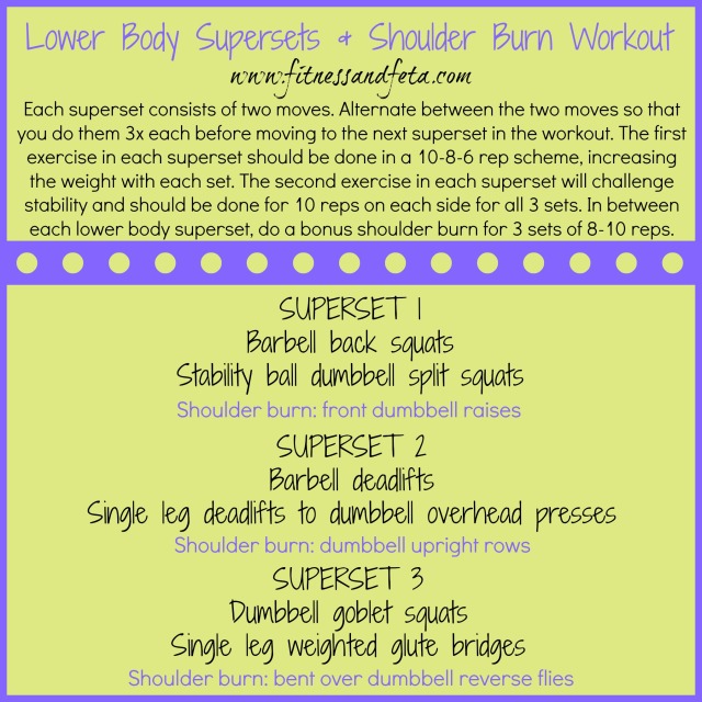 Faktisk tvilling helbrede Lower Body Supersets and Shoulder Burn Workout | Fitness & Feta